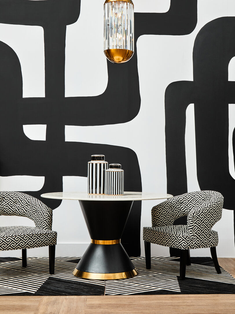 Mayfair Greek Key design Cutout Lounge Chair