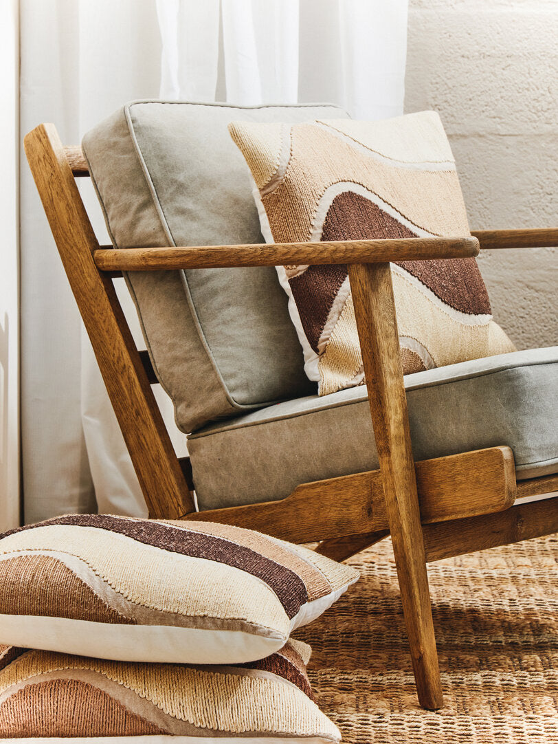 Troy Natural Linen And Oak Armchair