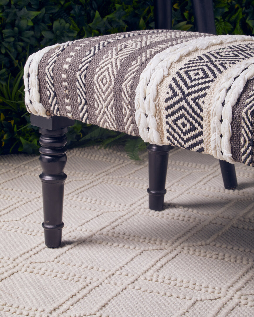 Serene Grey And White Bench