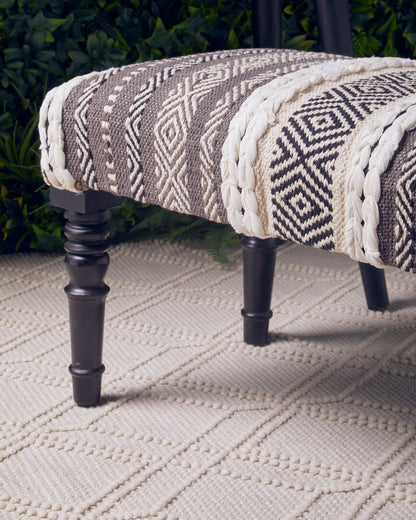 Serene Grey And White Bench