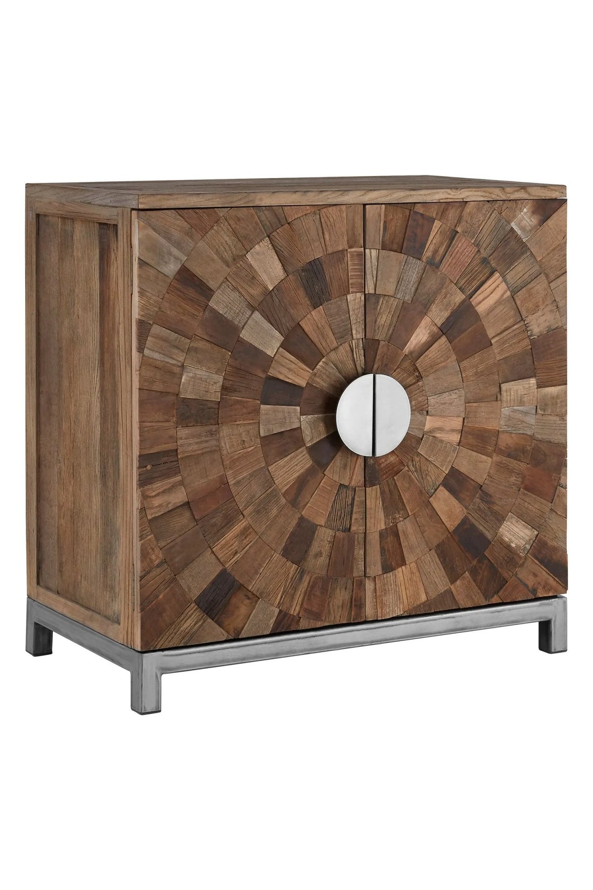 Oro Large Recycled Elm Wood 2 Door Cabinet