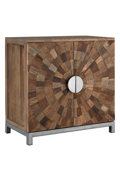 Oro Large Recycled Elm Wood 2 Door Cabinet