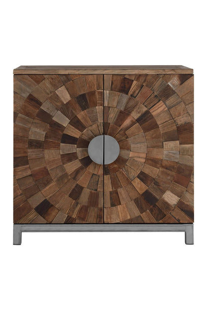 Oro Large Recycled Elm Wood 2 Door Cabinet