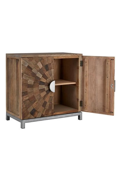 Oro Large Recycled Elm Wood 2 Door Cabinet