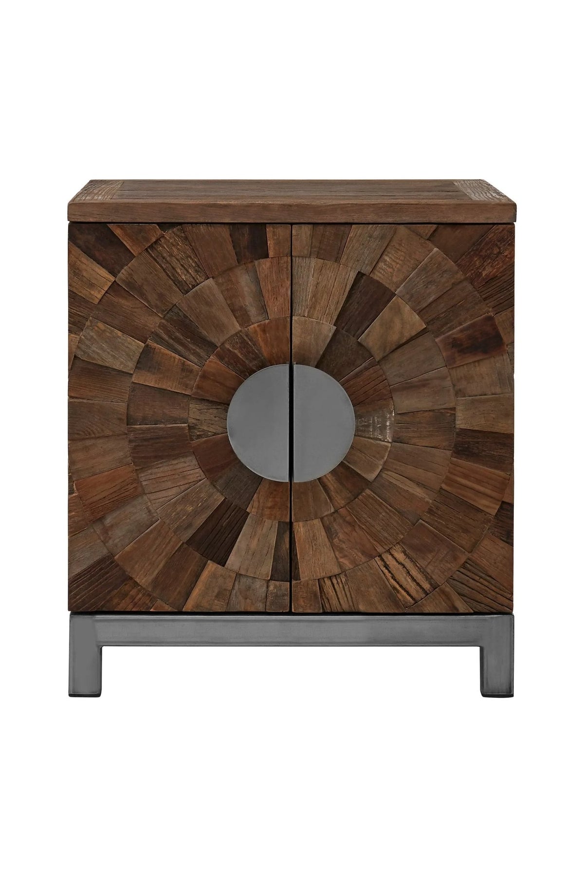Oro Small Recycled Elm Wood 2 Door Cabinet