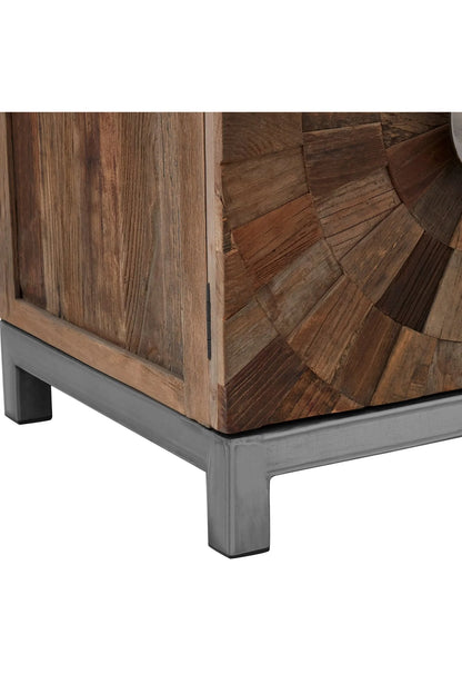 Oro Small Recycled Elm Wood 2 Door Cabinet