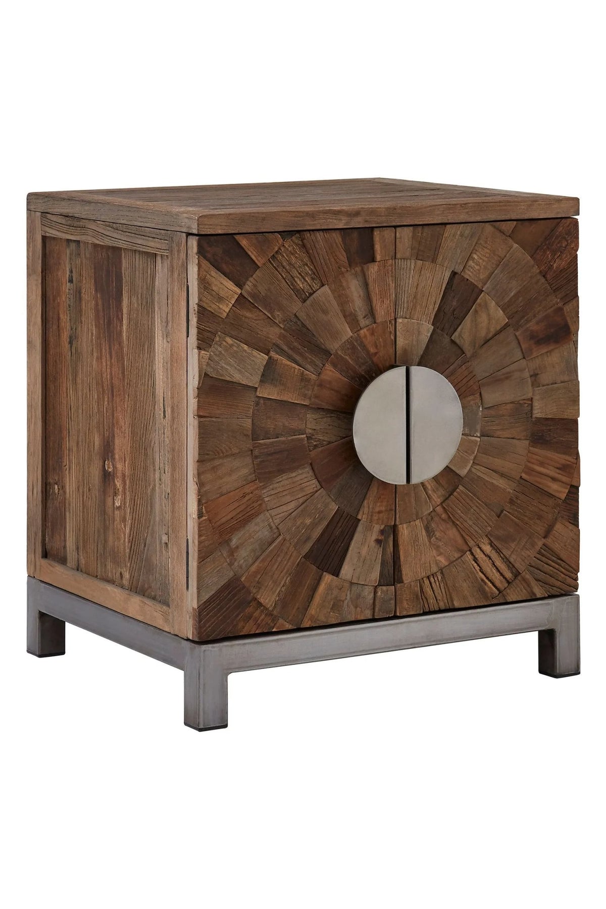 Oro Small Recycled Elm Wood 2 Door Cabinet