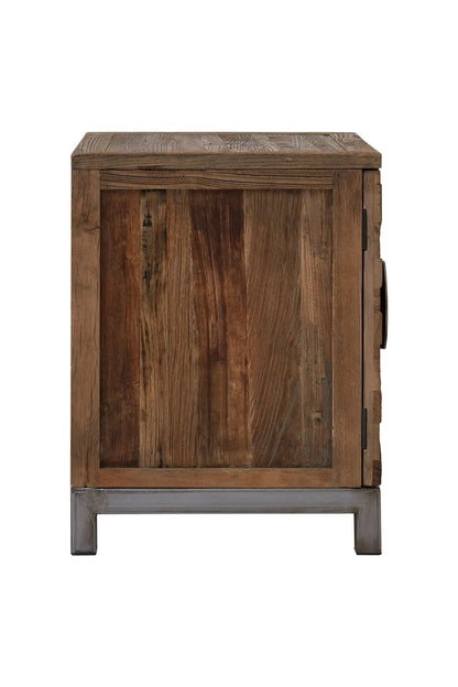 Oro Small Recycled Elm Wood 2 Door Cabinet