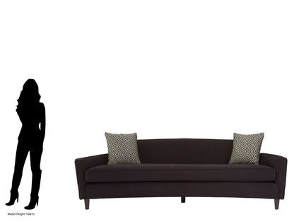 Roslyn 3 Seat Black Dimity Fabric Sofa