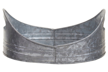 Estate Set Of Two Galvanised Steel Oval Trays