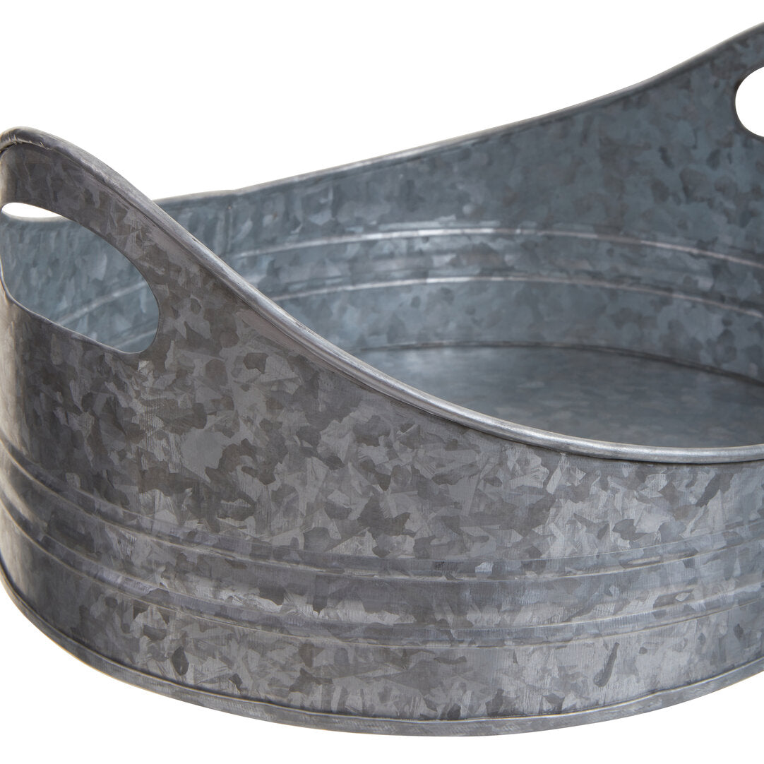 Estate Set Of Two Galvanised Steel Oval Trays