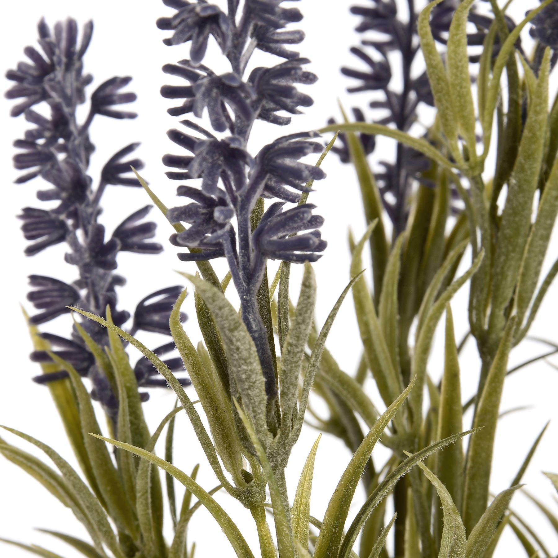 Small lavender spray featuring realistic purple blooms and green stems, perfect for elegant, maintenance-free decor.