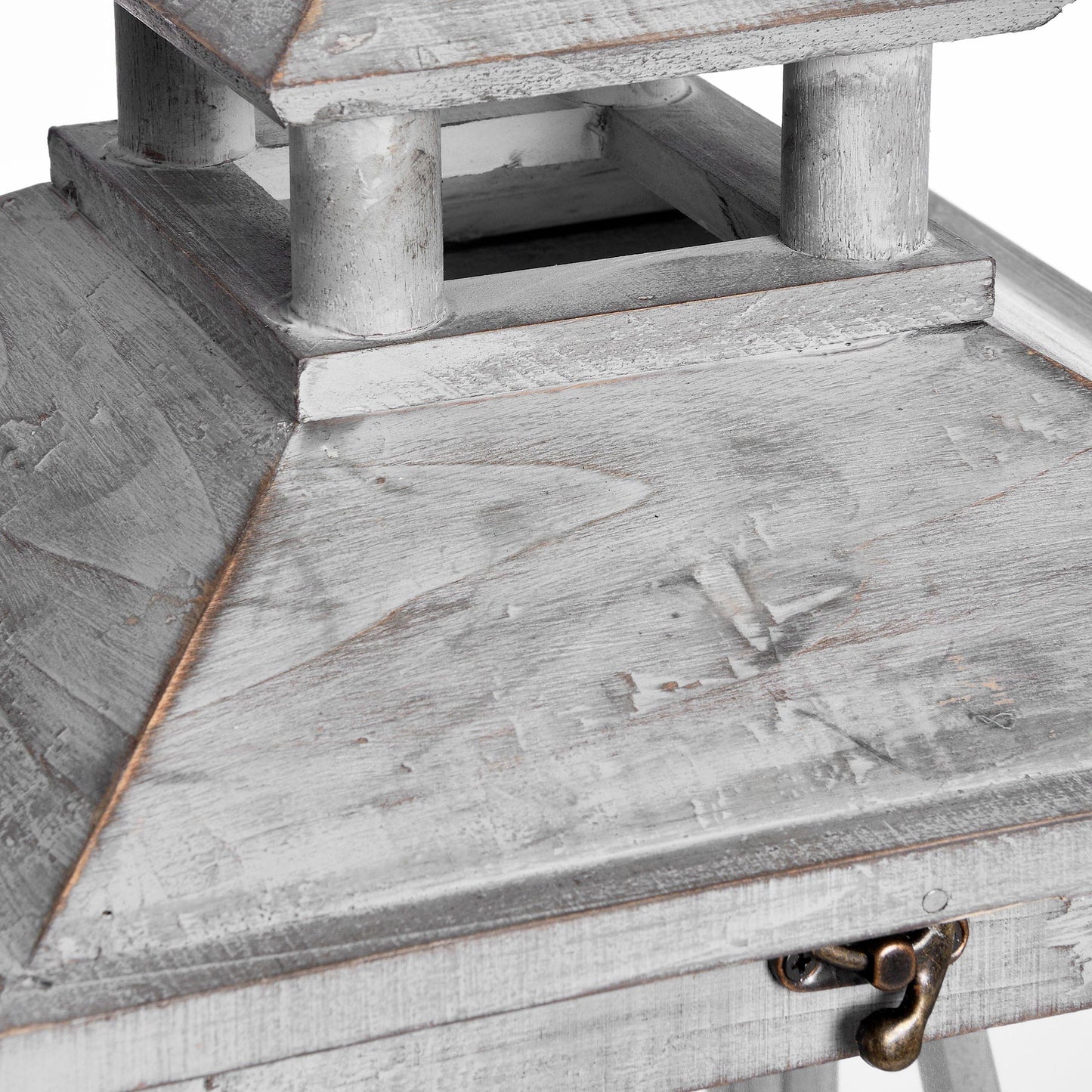 Set Of Three Wooden Lanterns With Traditional Cross Section - Lanterns from the Quanta Home collection.