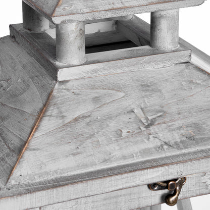 Set Of Three Wooden Lanterns With Traditional Cross Section - Lanterns from the Quanta Home collection.