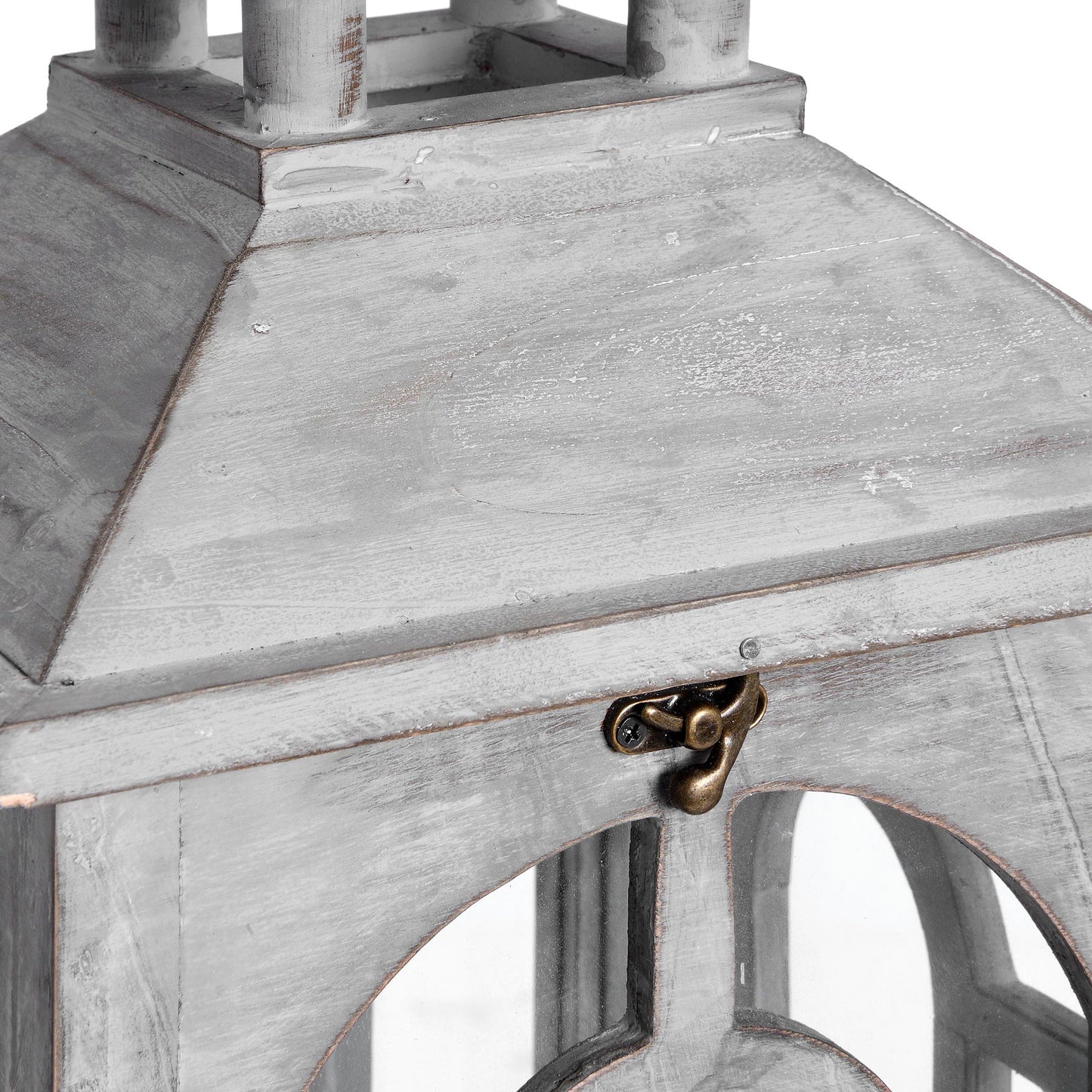 Set Of Three Wooden Lanterns With Archway Design - Lanterns from the Quanta Home collection.