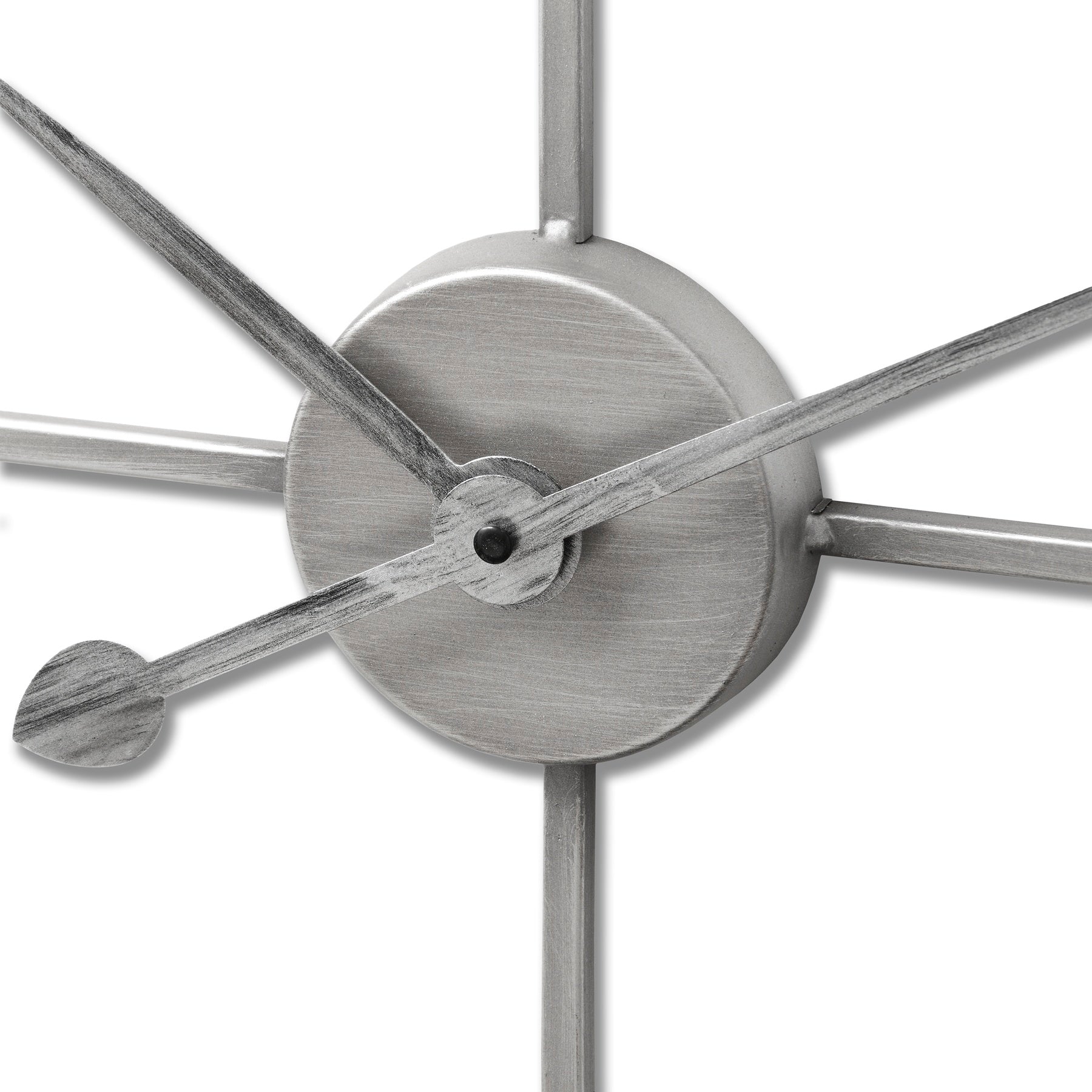 Large silver skeleton wall clock showcasing intricate gears, sleek design, and a brushed metallic finish. Perfect for modern decor.
