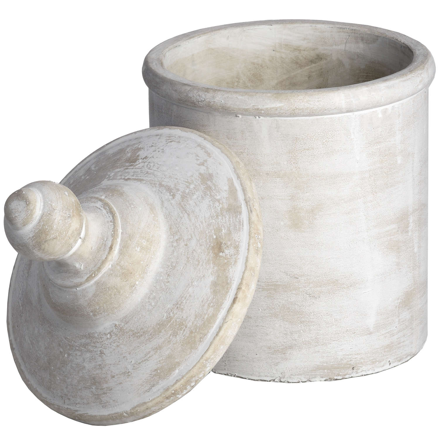 Large Antique White Cannister - Storage Boxes from the Quanta Home collection.