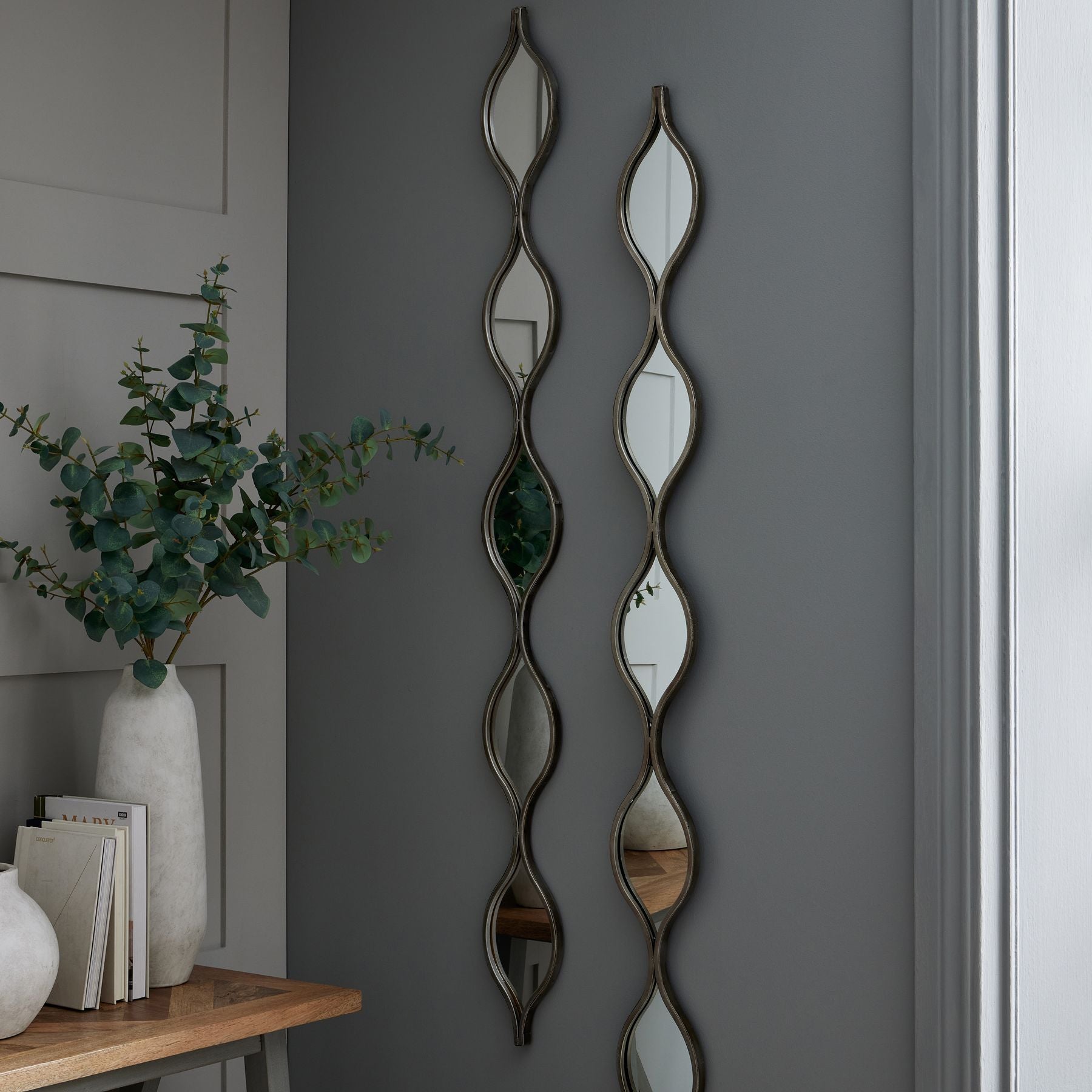 Decorative Hanging Silver Mirror - Wall Mirrors from the Quanta Home collection.