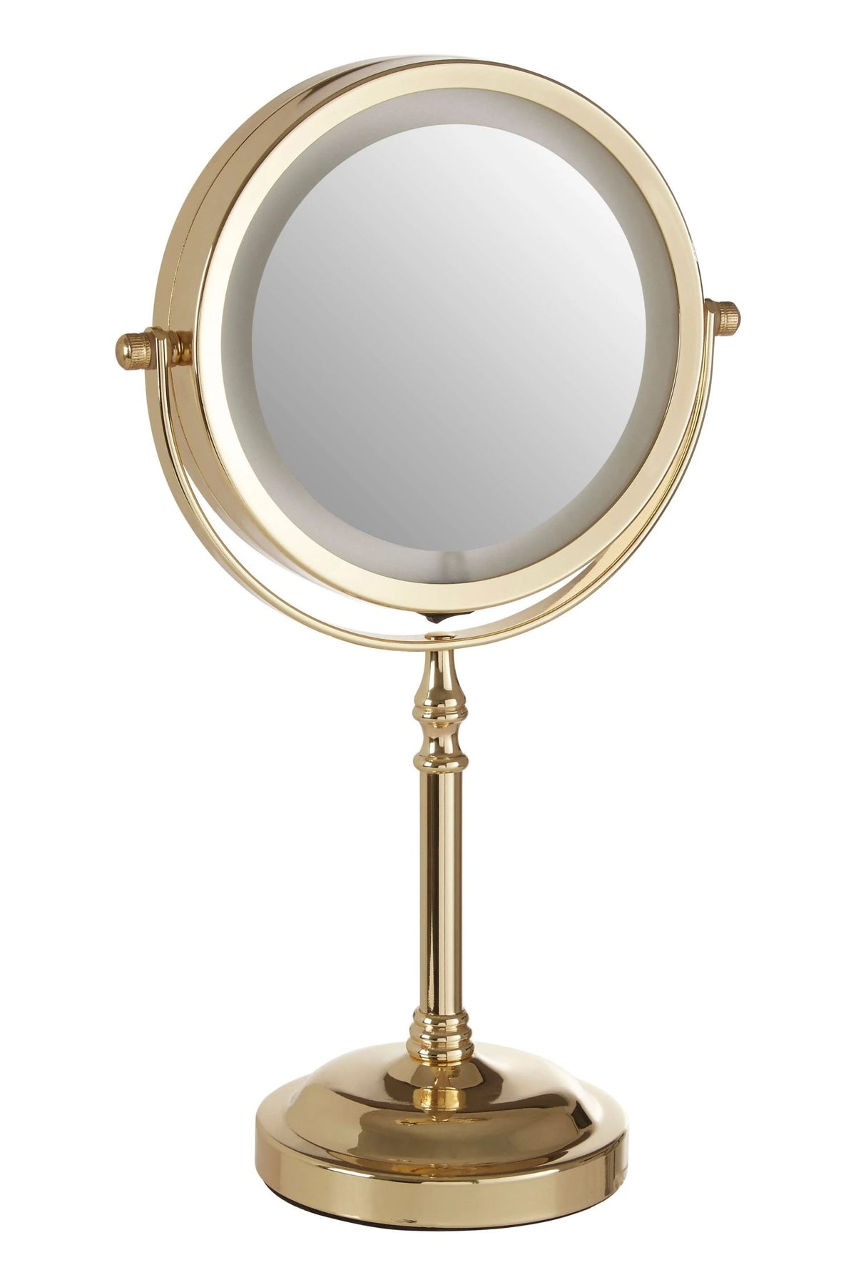 Lucent Gold Colour Iron LED Table Mirror