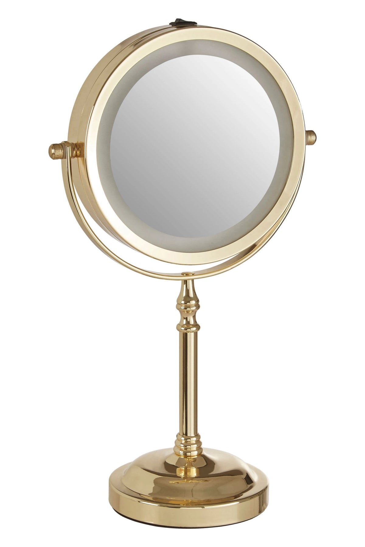 Lucent Gold Colour Iron LED Table Mirror