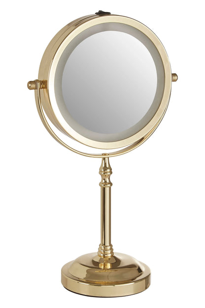 Lucent Gold Colour Iron LED Table Mirror