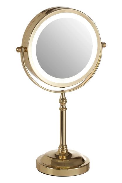 Lucent Gold Colour Iron LED Table Mirror