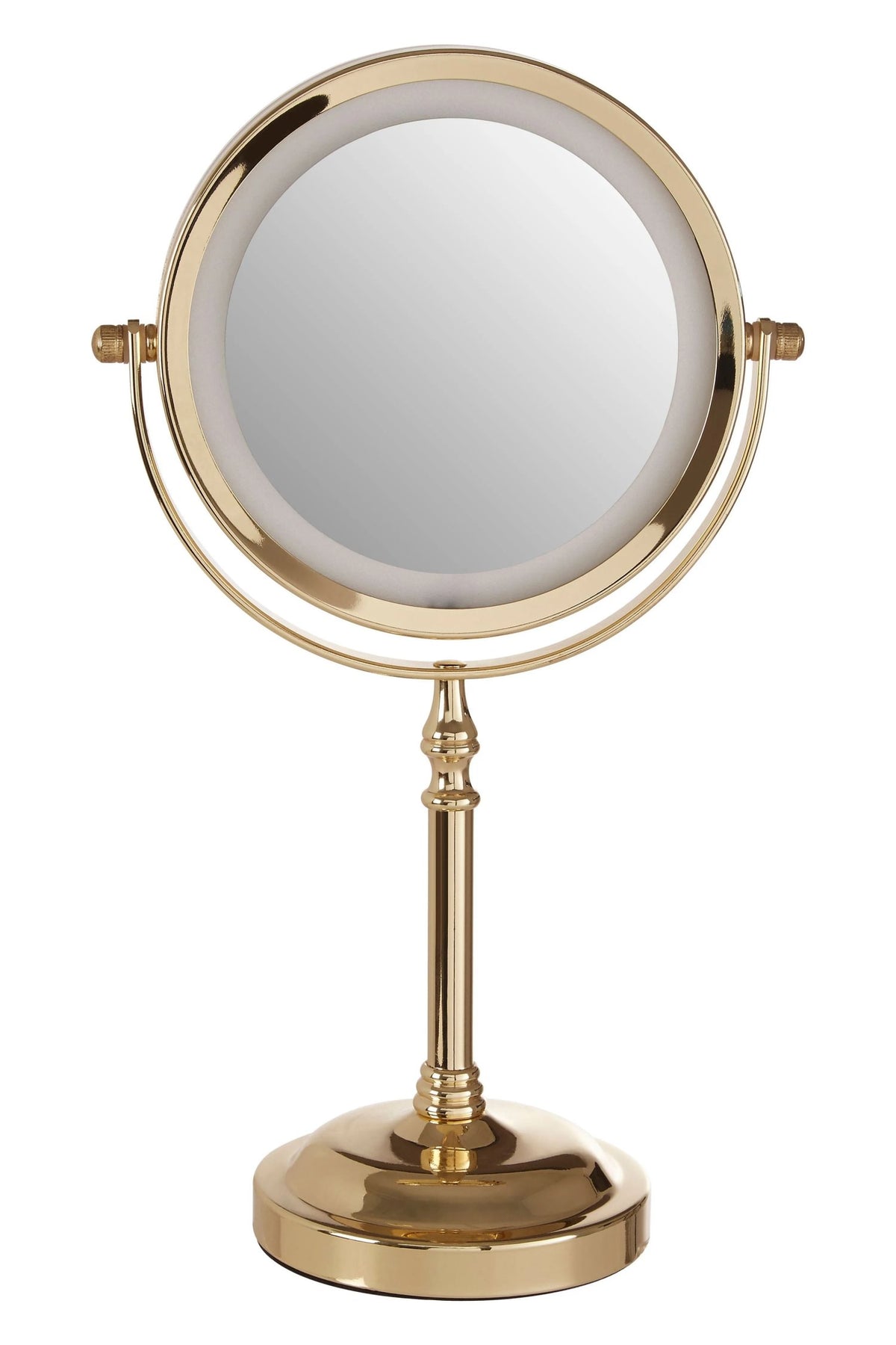 Lucent Gold Colour Iron LED Table Mirror