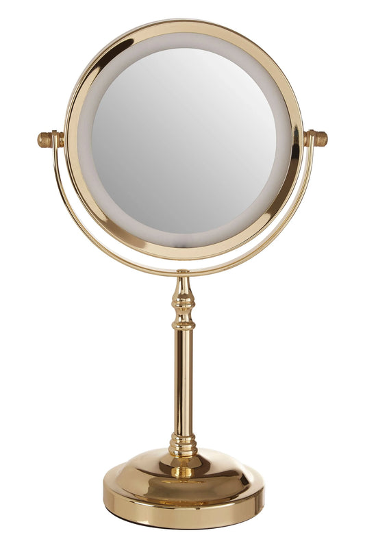 Lucent Gold Colour Iron LED Table Mirror
