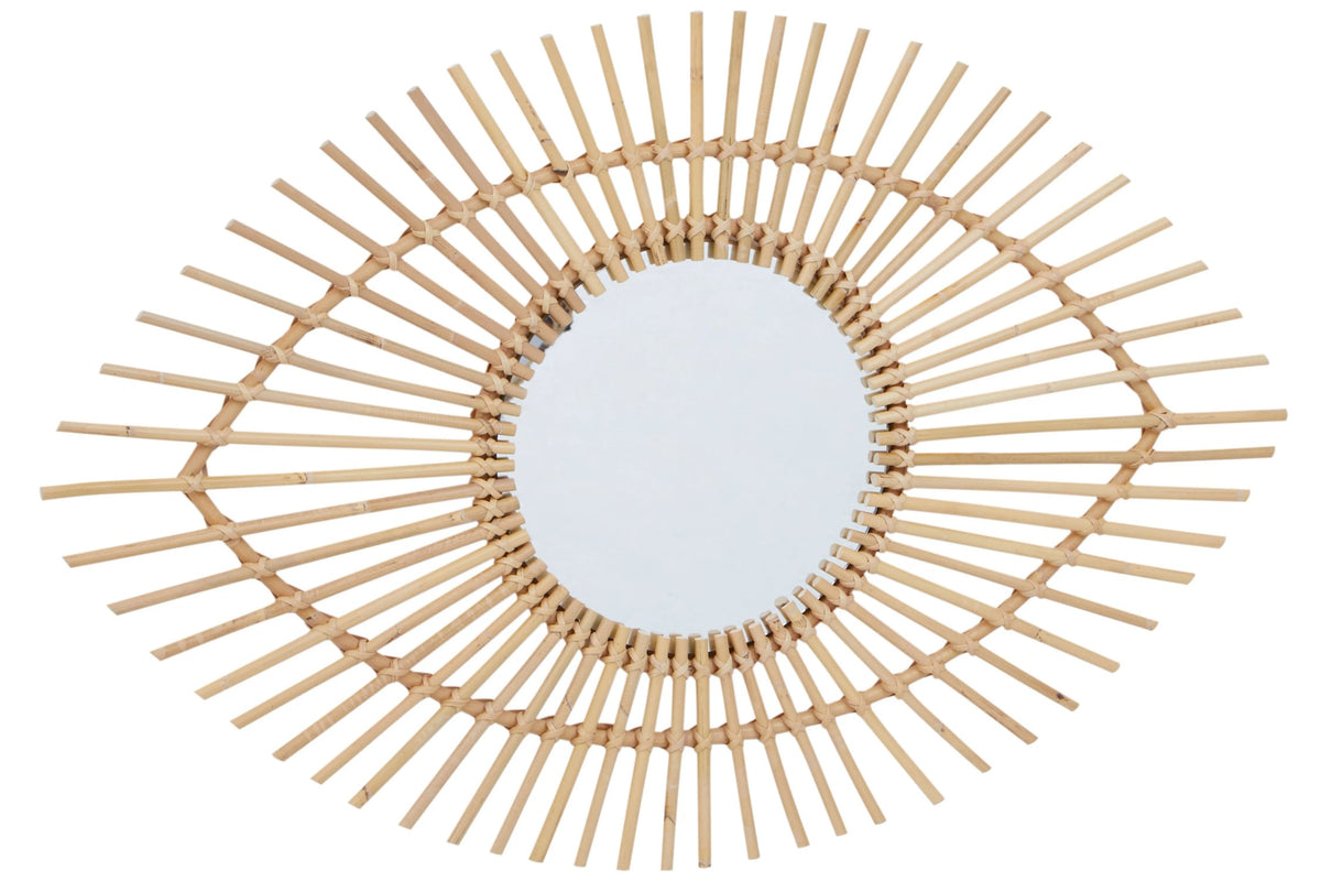 Rinjani Natural Rattan Eye Shape Wall Mirror
