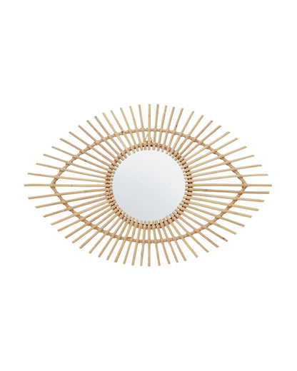 Rinjani Natural Rattan Eye Shape Wall Mirror