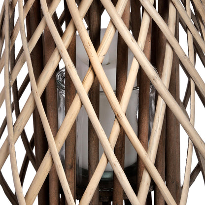 Large Wicker Bulbous Lantern - Coastal Inspired from the Quanta Home collection.