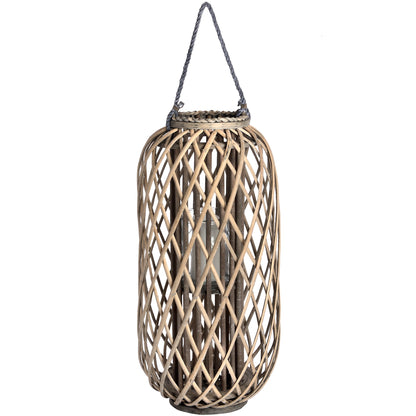 Large Standing Wicker Lantern - Coastal Decor from the Quanta Home collection.