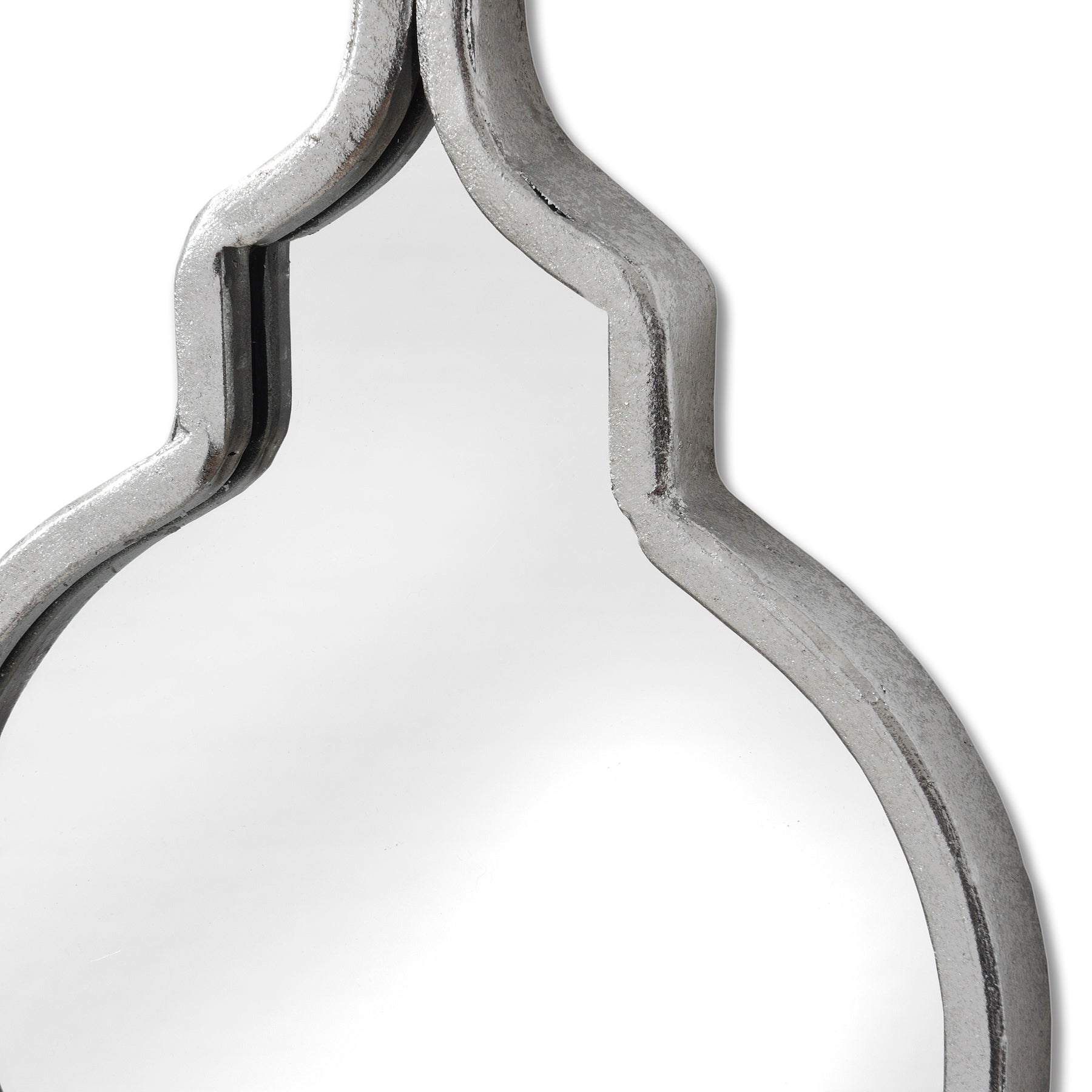 Silver Quarterfoil Decorative Hanging Mirror - Wall Mirrors from the Quanta Home collection.