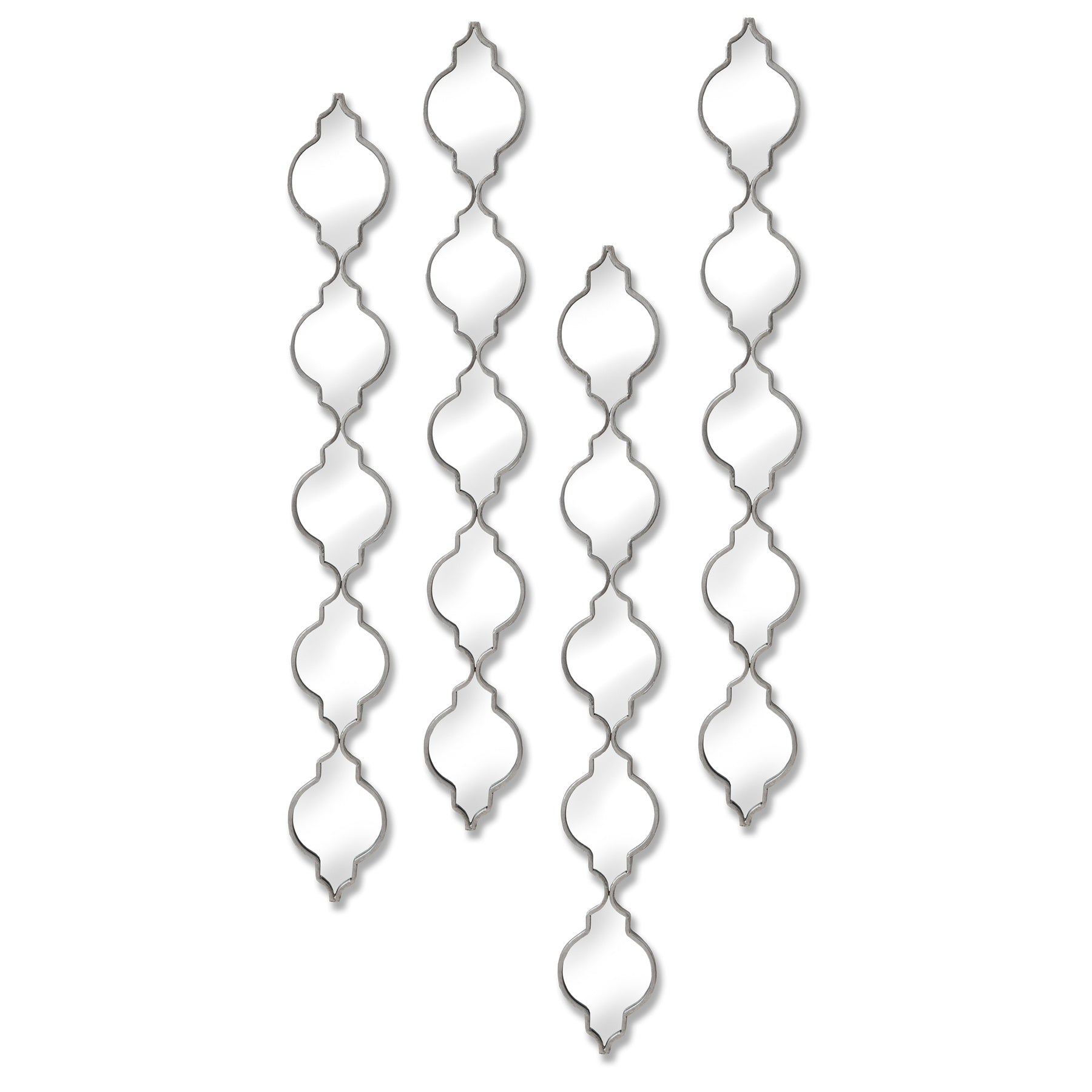 Silver Quarterfoil Decorative Hanging Mirror - Wall Mirrors from the Quanta Home collection.