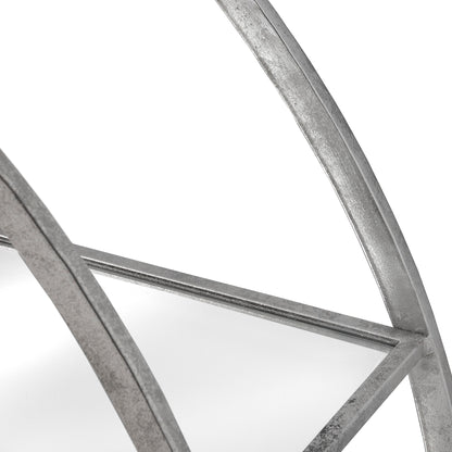 Large Circular Silver Wall Hanging Multi Shelf - Shelf Unit from the Quanta Home collection.