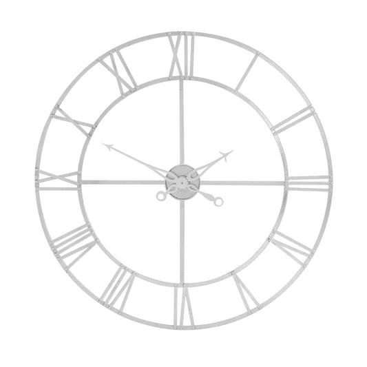 Large Silver Foil Skeleton Wall Clock - Wall Clocks from the Quanta Home collection.