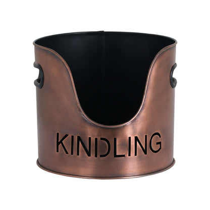 Copper Finish Logs And Kindling Buckets & Matchstick Holder - Buckets, Hods & Holders from the Quanta Home collection.