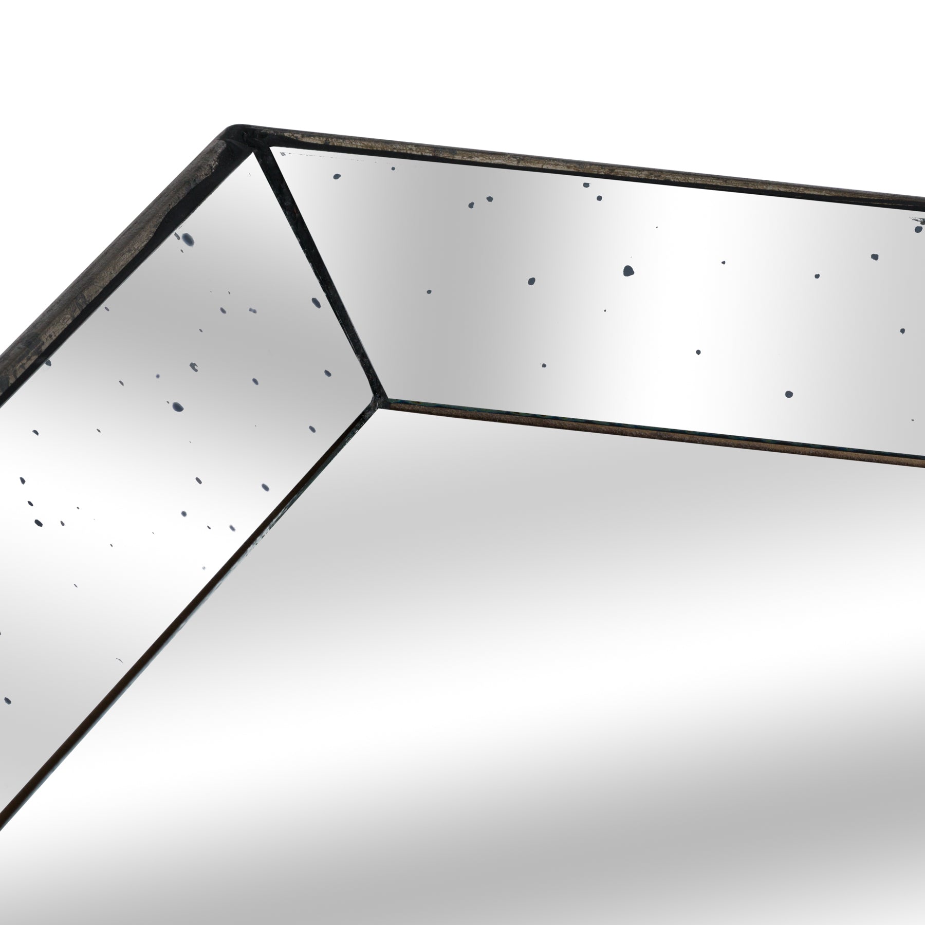 Astor Distressed Mirrored Square Tray W/Wooden Detailing Lge - Trays from the Quanta Home collection.