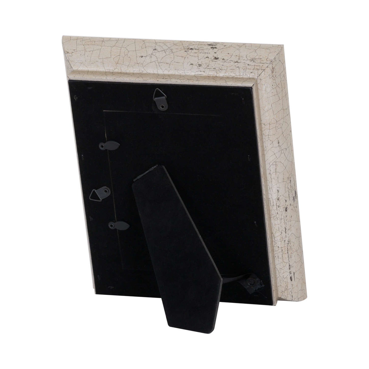 Antique silver photo frame with a crackled finish, designed for 4x6 photos, features an elegant vintage appeal with a sturdy back stand.
