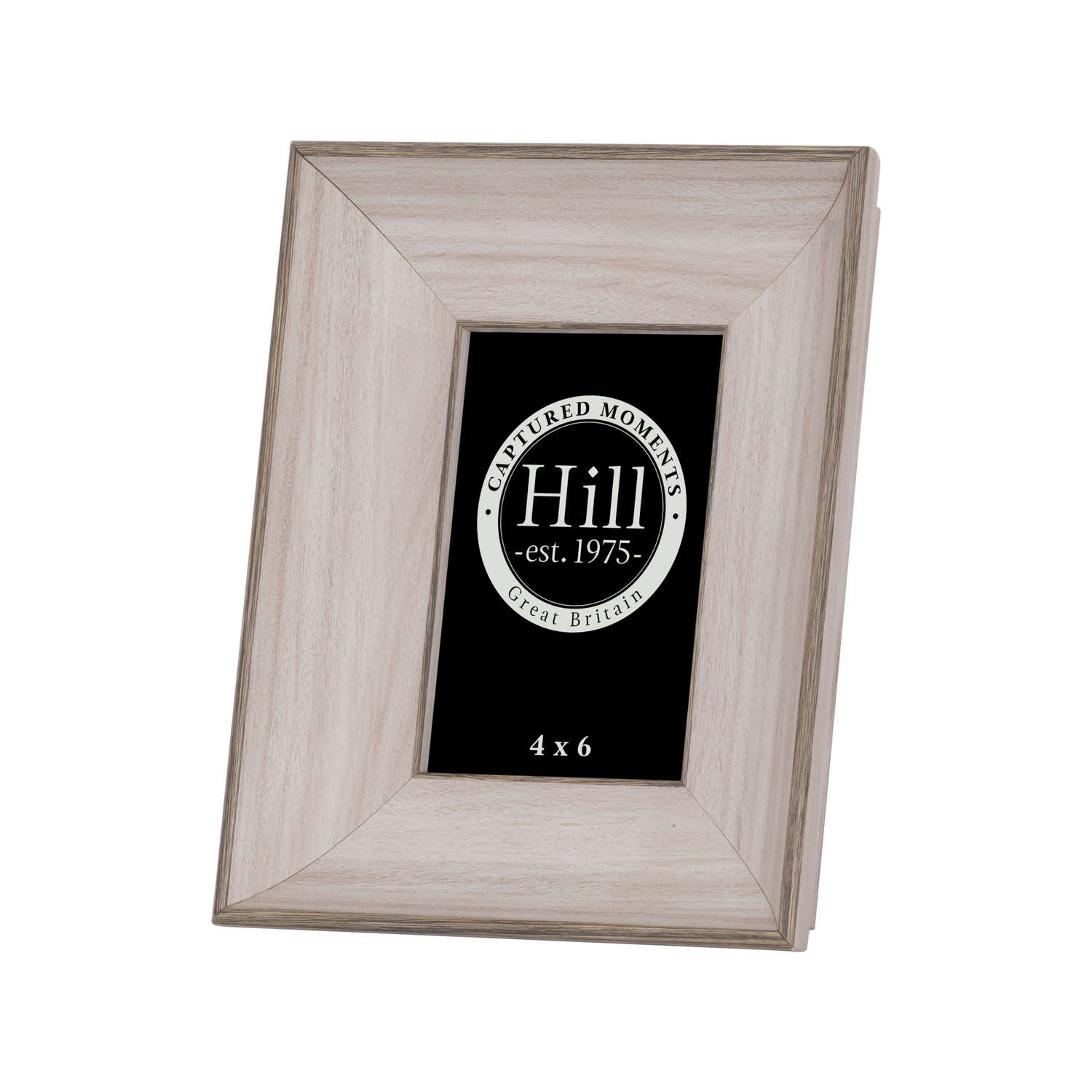 Whitewashed wooden photo frame for 4x6 photos, showcasing a rustic design with a subtle elegance.