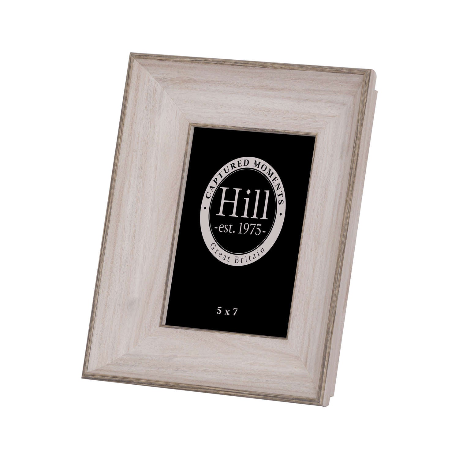 White washed wooden photo frame in a 5x7 size, featuring a rustic design with a soft finish, perfect for home decor.