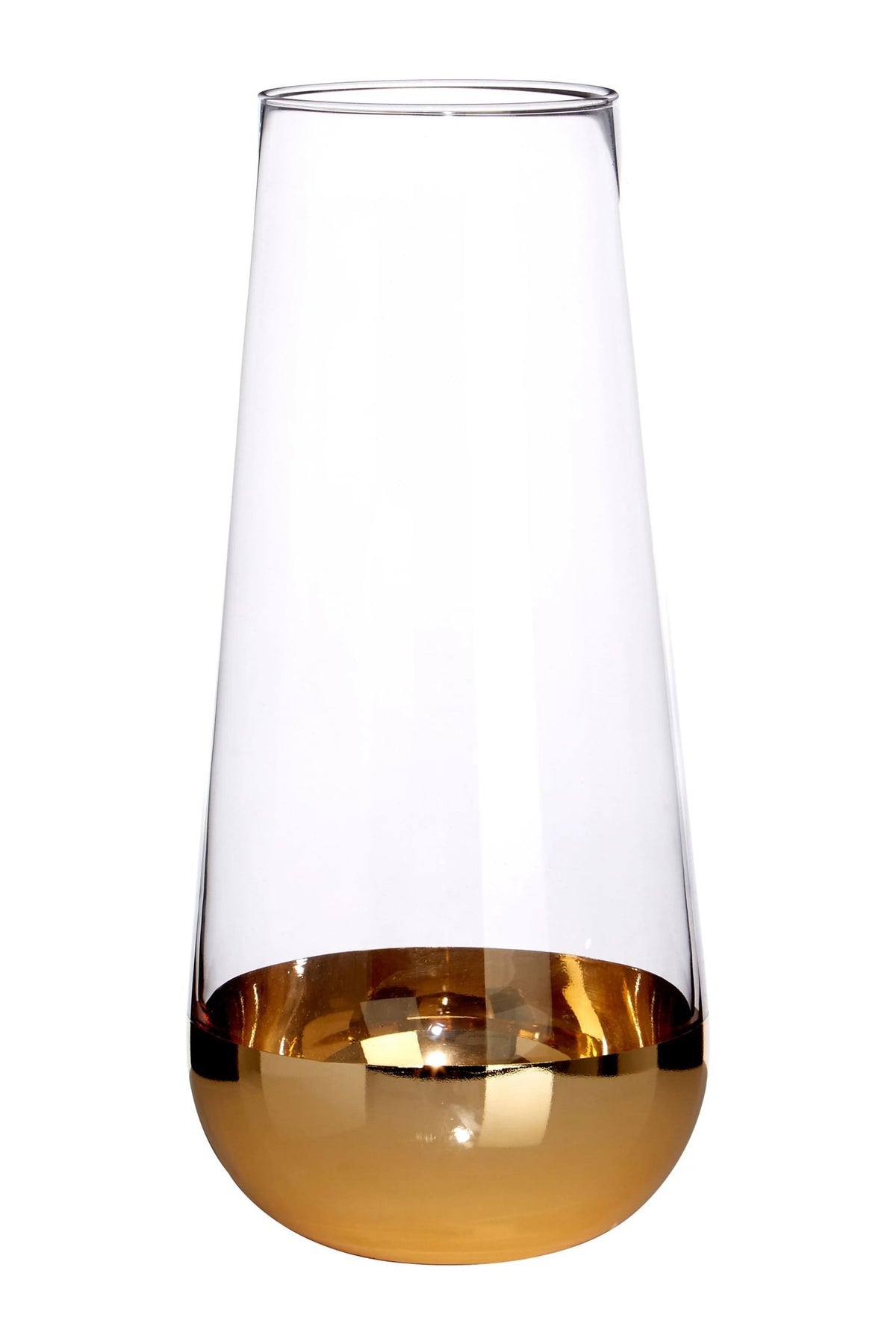 Daybreak Clear and Gold Finish Vase