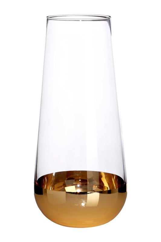 Daybreak Clear and Gold Finish Vase