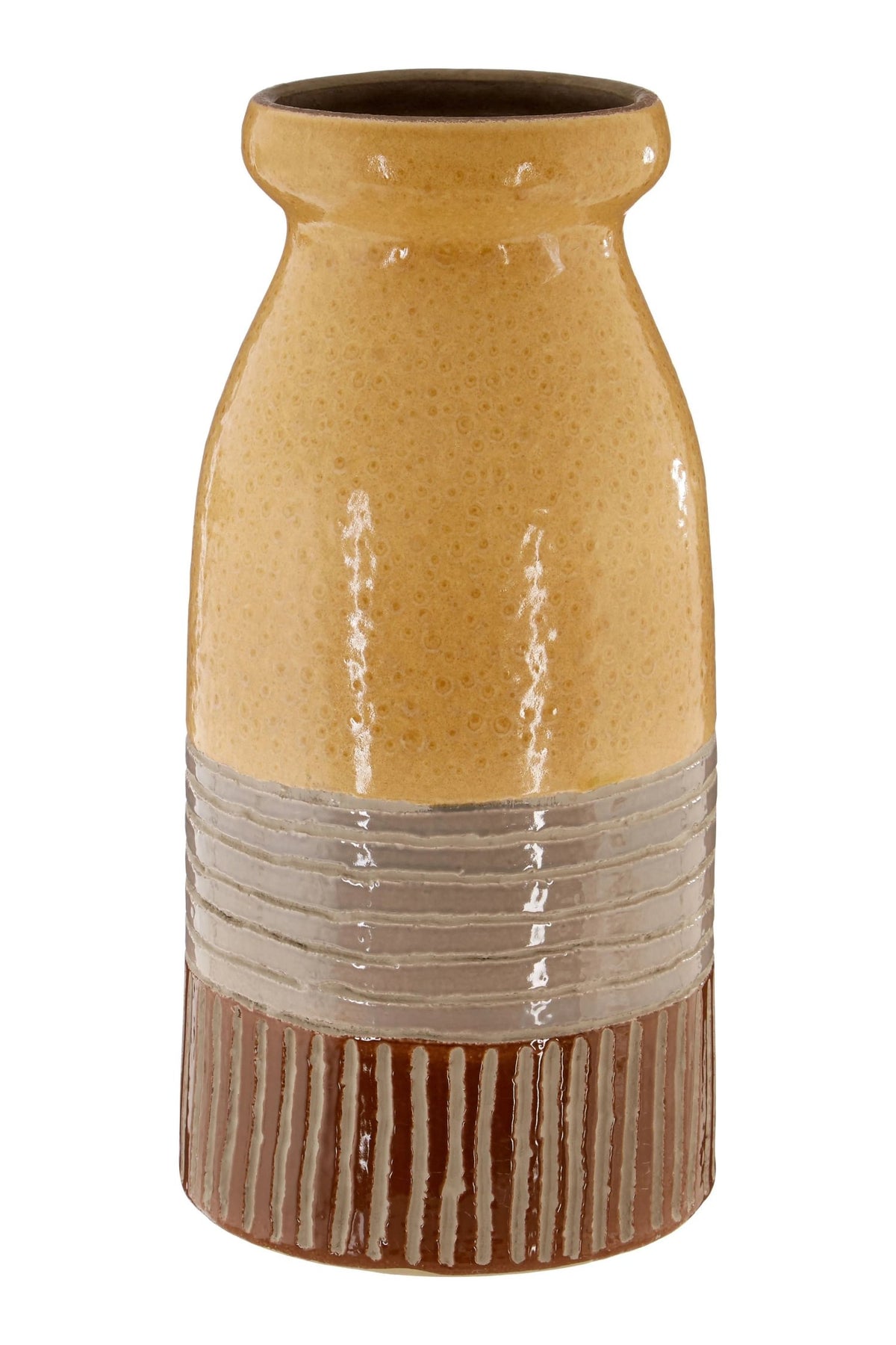 Chromelle Ochre Grey Earthenware Vase