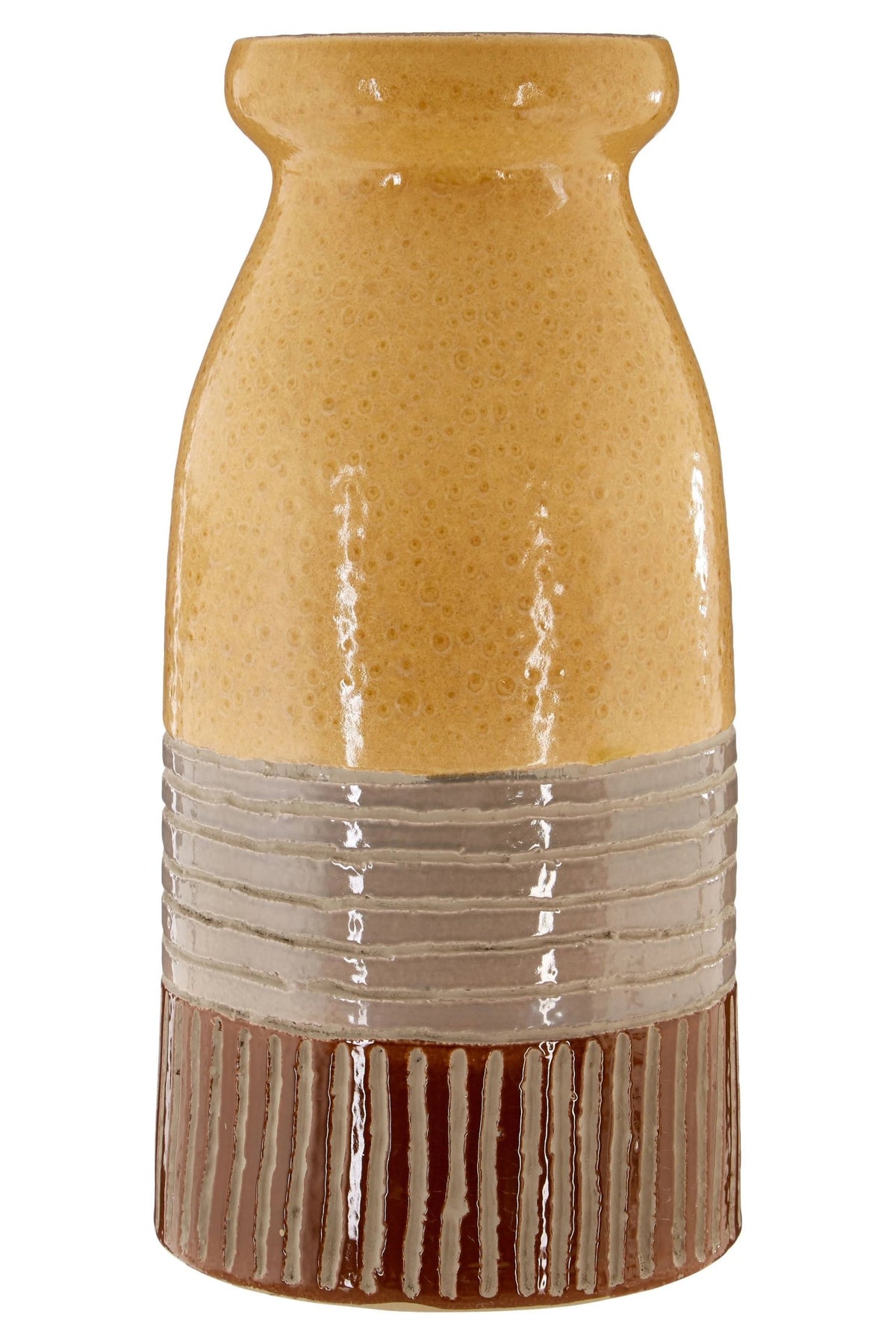 Chromelle Ochre Grey Earthenware Vase