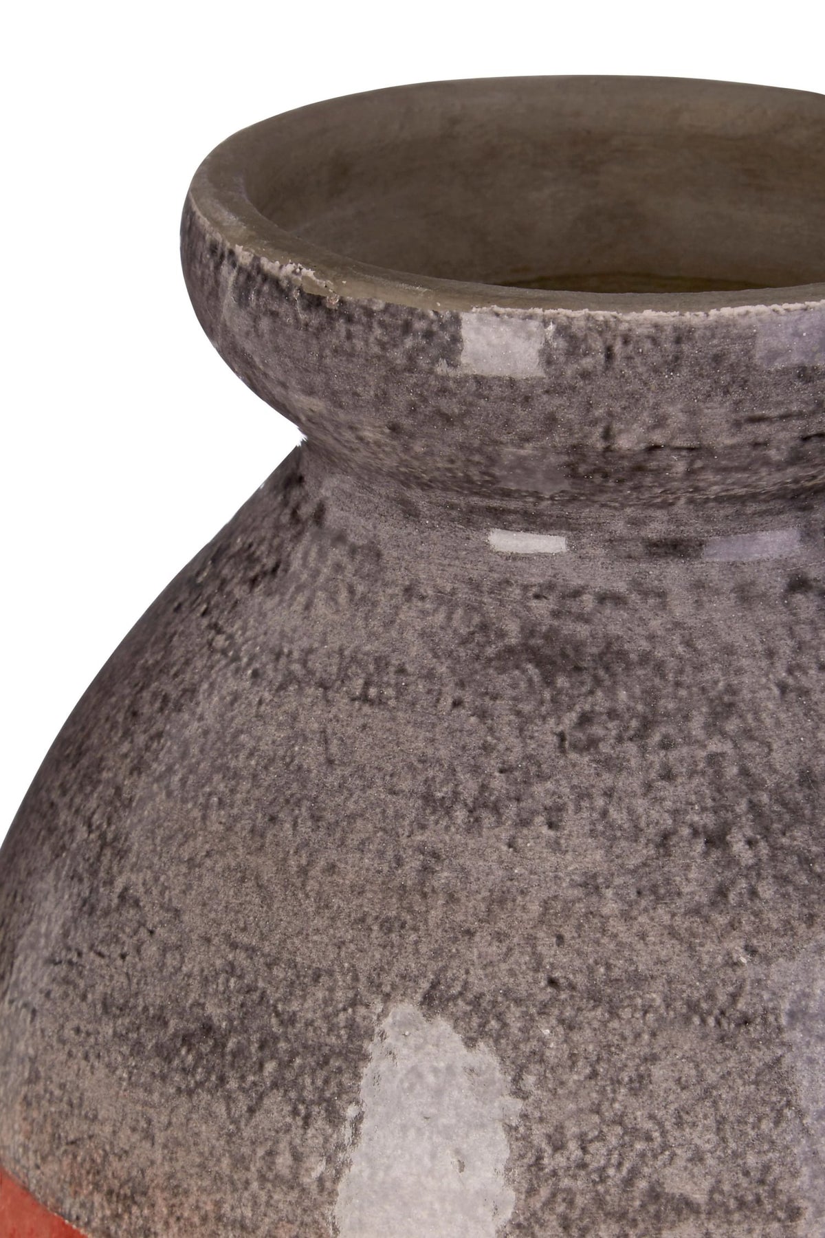 Chromelle Grey and Orange Earthenware Vase
