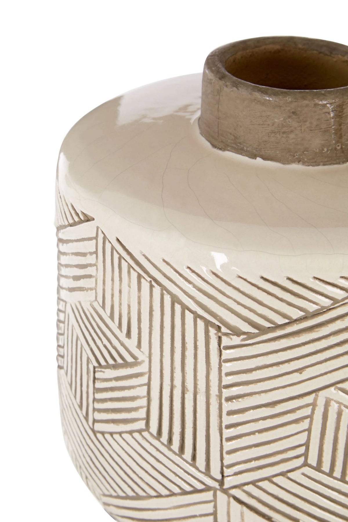 Strata Cream Textured Small Earthenware Vase