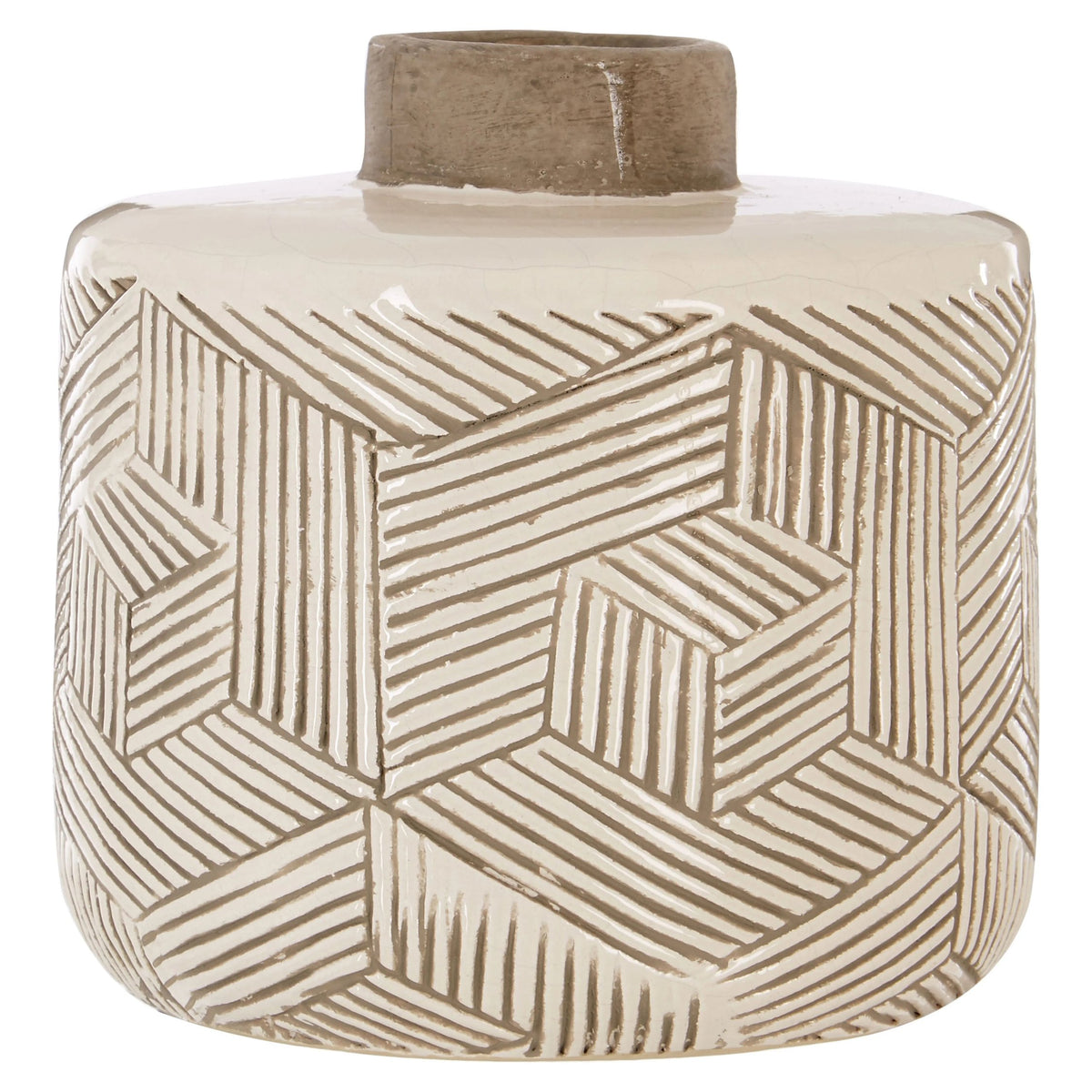 Strata Cream Textured Small Earthenware Vase