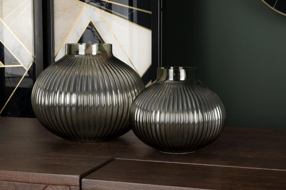 Brume Large Smoked Grey Glass Vase