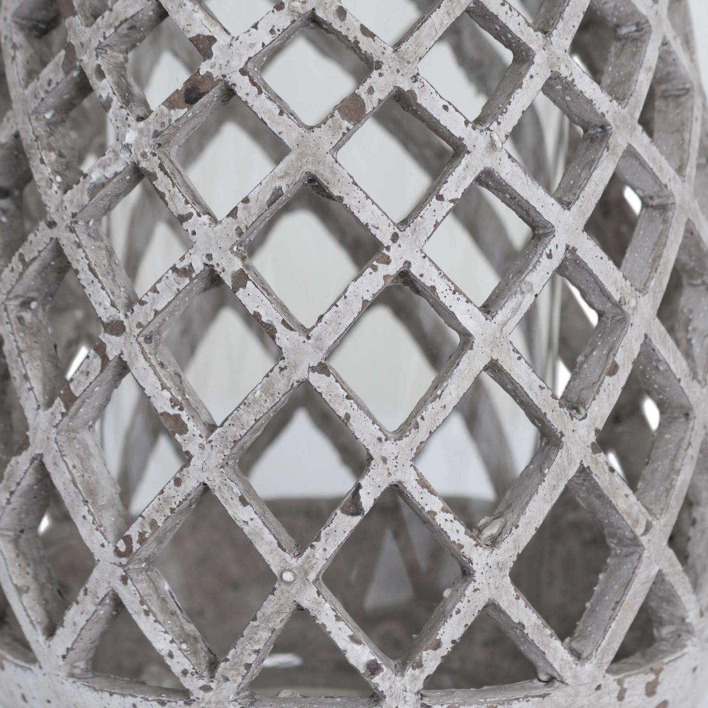 Large Conical Ceramic Lattice Hurricane Lantern - Candle Holders from the Quanta Home collection.